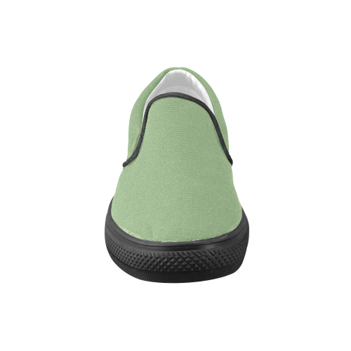 Green Tea Men's Unusual Slip-on Canvas Shoes (Model 019)