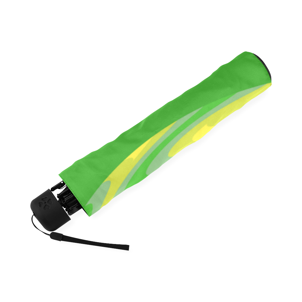 Green and Yellow Swirl Foldable Umbrella (Model U01)