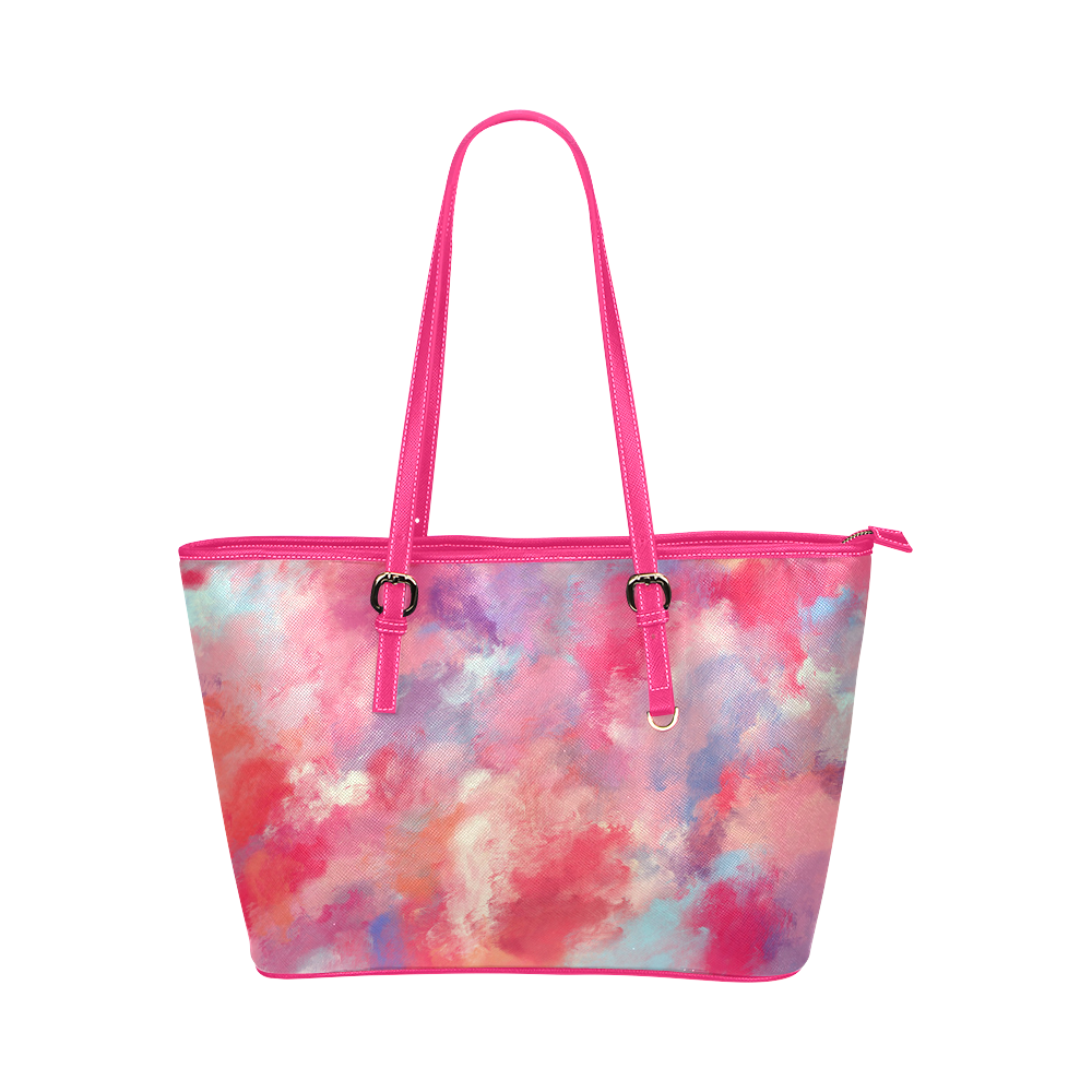 Heavens Clouds Leather Tote Bag/Large (Model 1651) | ID: D278589
