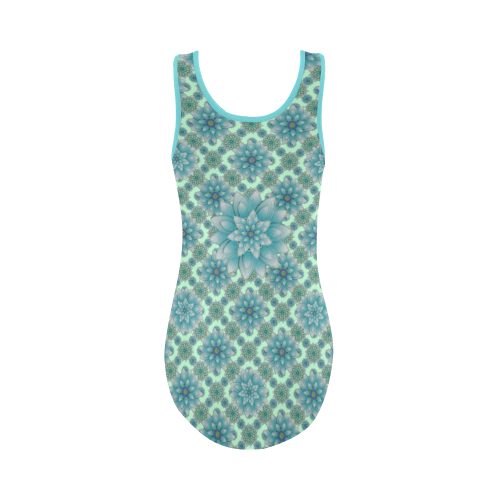 Happiness Turquoise Vest One Piece Swimsuit (Model S04)