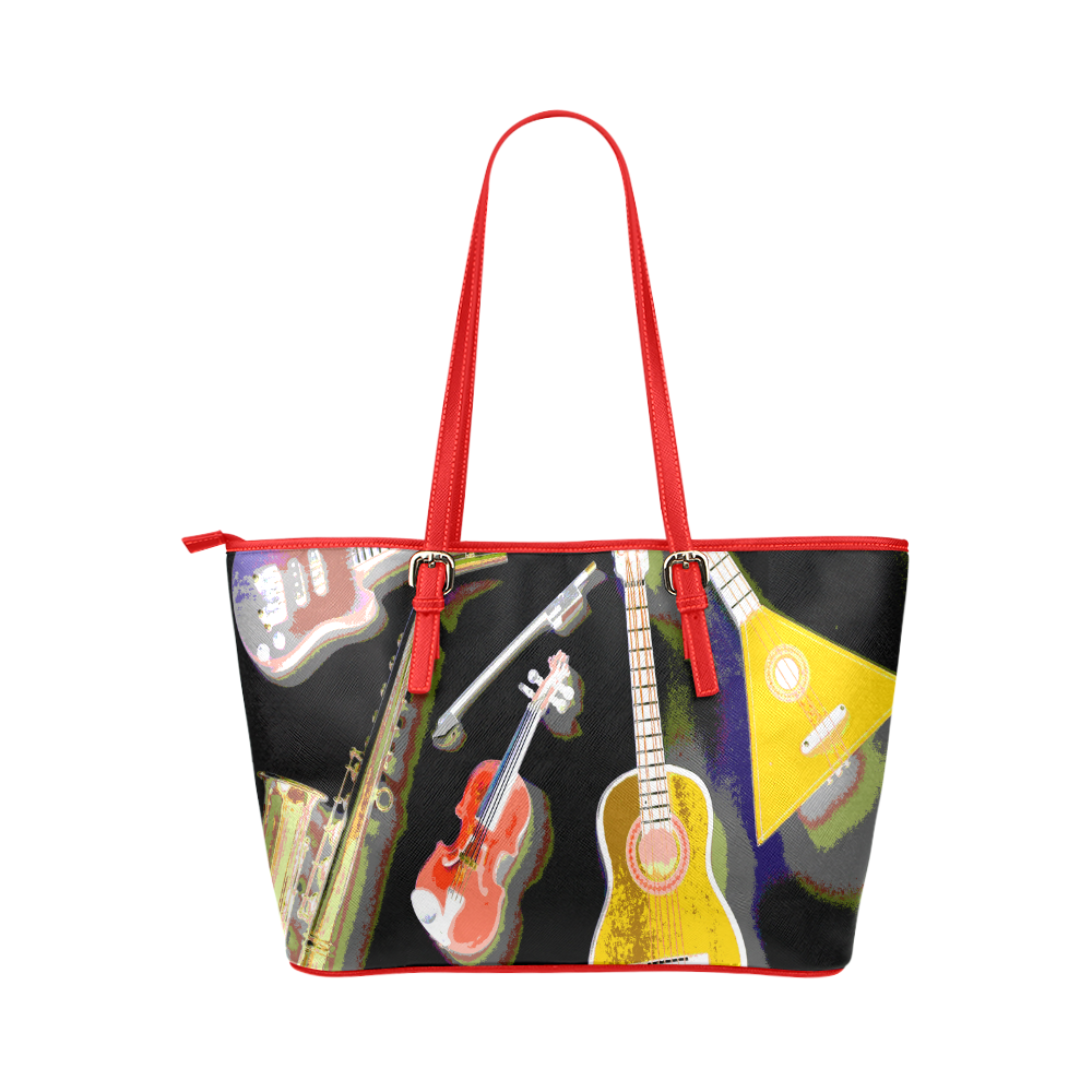 Music Leather Tote Bag/Large (Model 1651)
