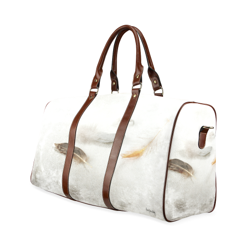Resting Feathers Waterproof Travel Bag/Small (Model 1639)