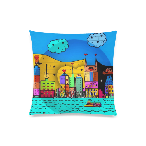 Nashville by Nico Bielow Custom Zippered Pillow Case 20"x20"(Twin Sides)