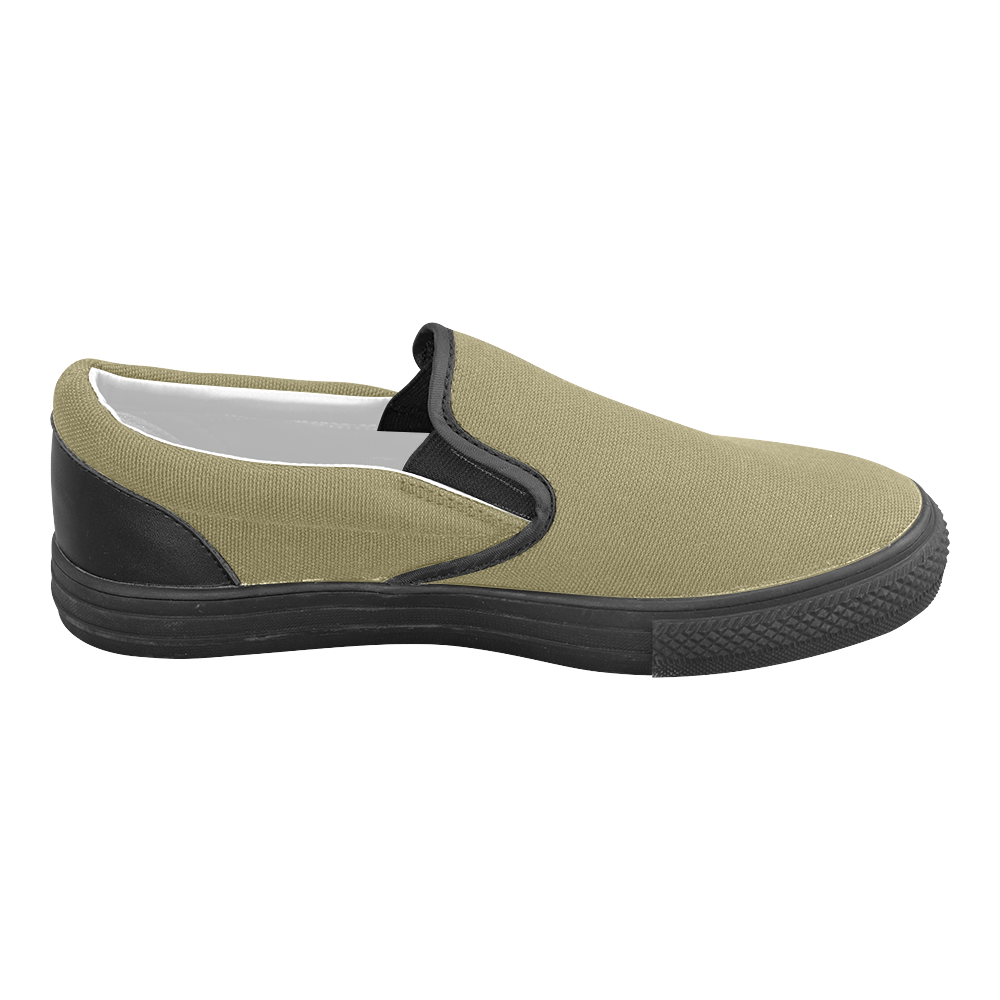 Green Moss Men's Unusual Slip-on Canvas Shoes (Model 019)