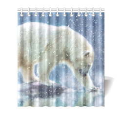 A polar bear at the water Shower Curtain 66"x72"