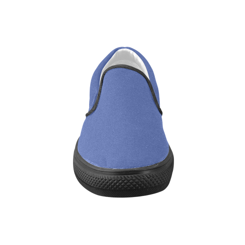 Dazzling Blue Men's Unusual Slip-on Canvas Shoes (Model 019)