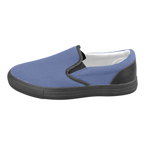 Deep Ultramarine Men's Unusual Slip-on Canvas Shoes (Model 019)