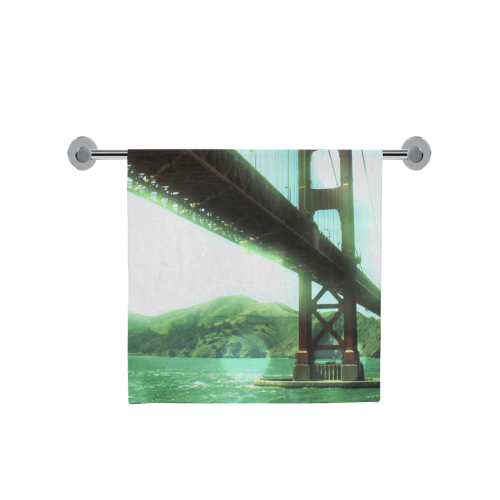Green Bokeh Golden Gate Bridge Bath Towel 30"x56"