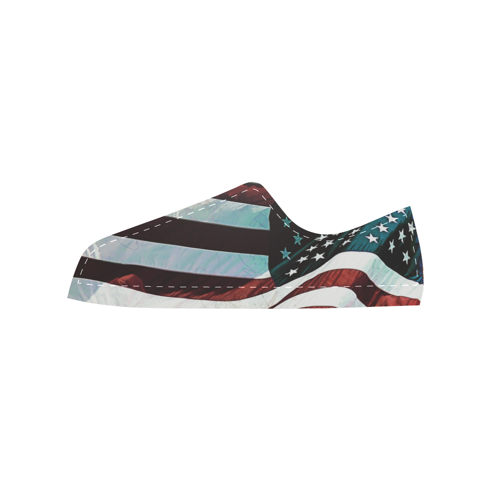 A abstract waving usa flag Men's Classic Canvas Shoes (Model 018)