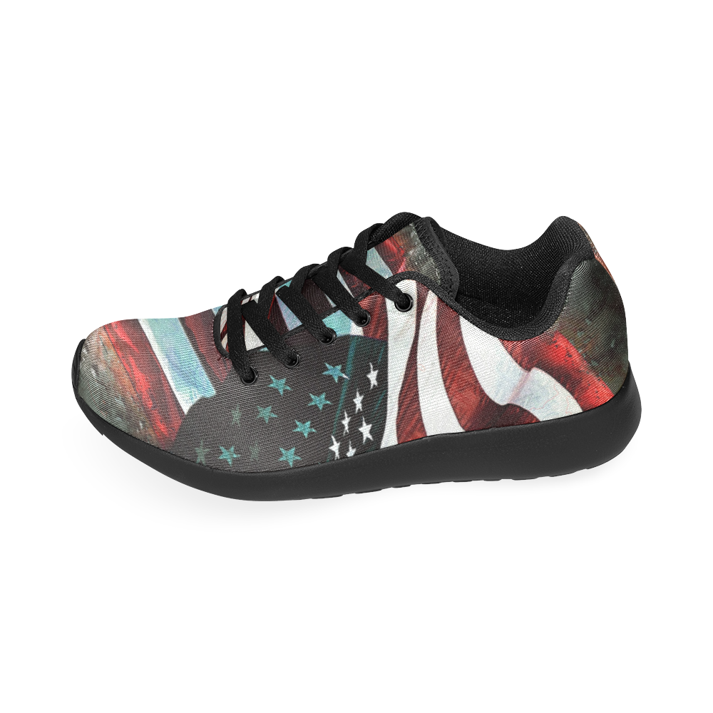 A abstract waving usa flag Men’s Running Shoes (Model 020)