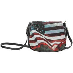A abstract waving usa flag Classic Saddle Bag/Large (Model 1648)