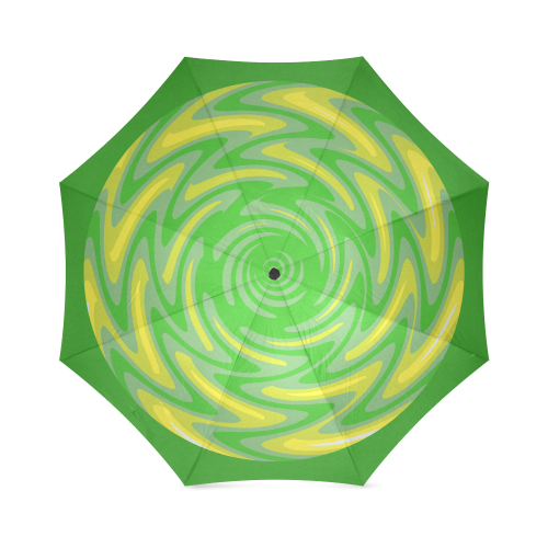 Green and Yellow Swirl Foldable Umbrella (Model U01)