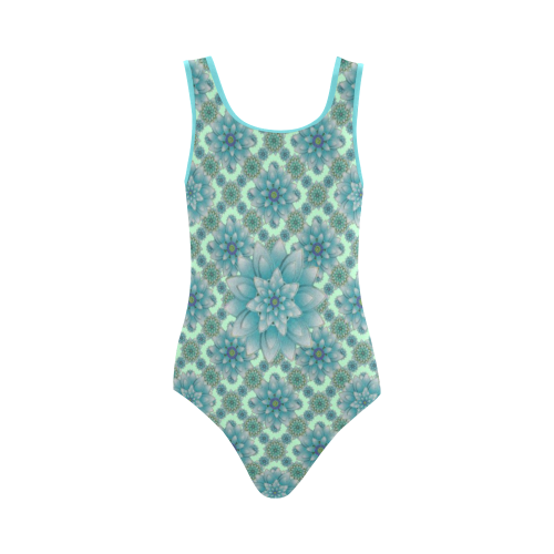 Happiness Turquoise Vest One Piece Swimsuit (Model S04)