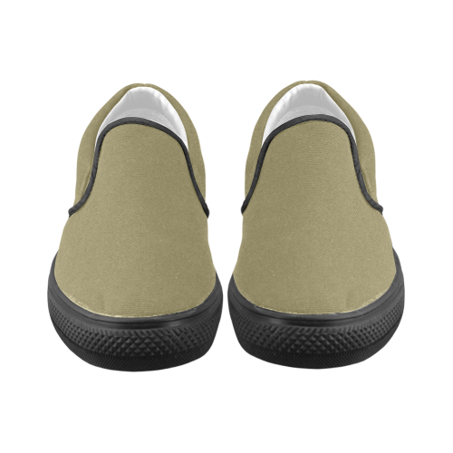 Green Moss Men's Unusual Slip-on Canvas Shoes (Model 019)