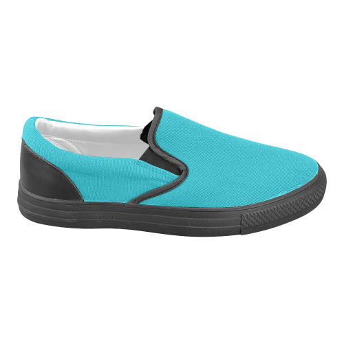 Scuba Blue Men's Unusual Slip-on Canvas Shoes (Model 019)