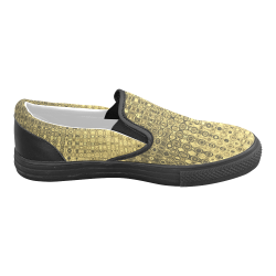 Gold Texture Luxury Men's Slip-on Canvas Shoes (Model 019)
