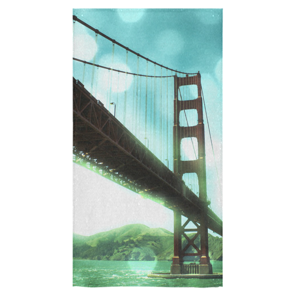 Green Bokeh Golden Gate Bridge Bath Towel 30"x56"