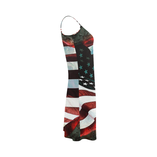 A abstract waving usa flag Alcestis Slip Dress (Model D05)