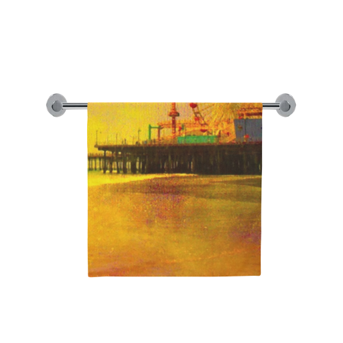 Yellow and Purple Santa Monica Pier Bath Towel 30"x56"