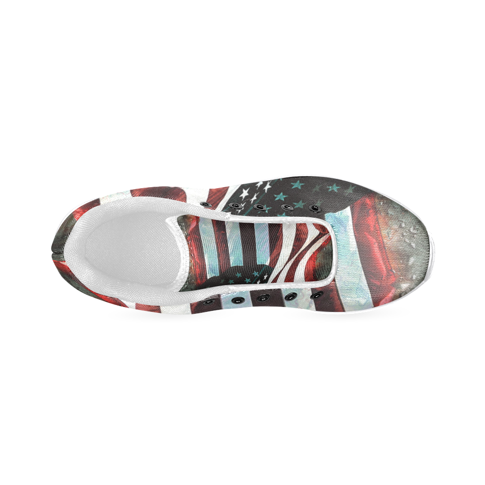A abstract waving usa flag Women’s Running Shoes (Model 020)