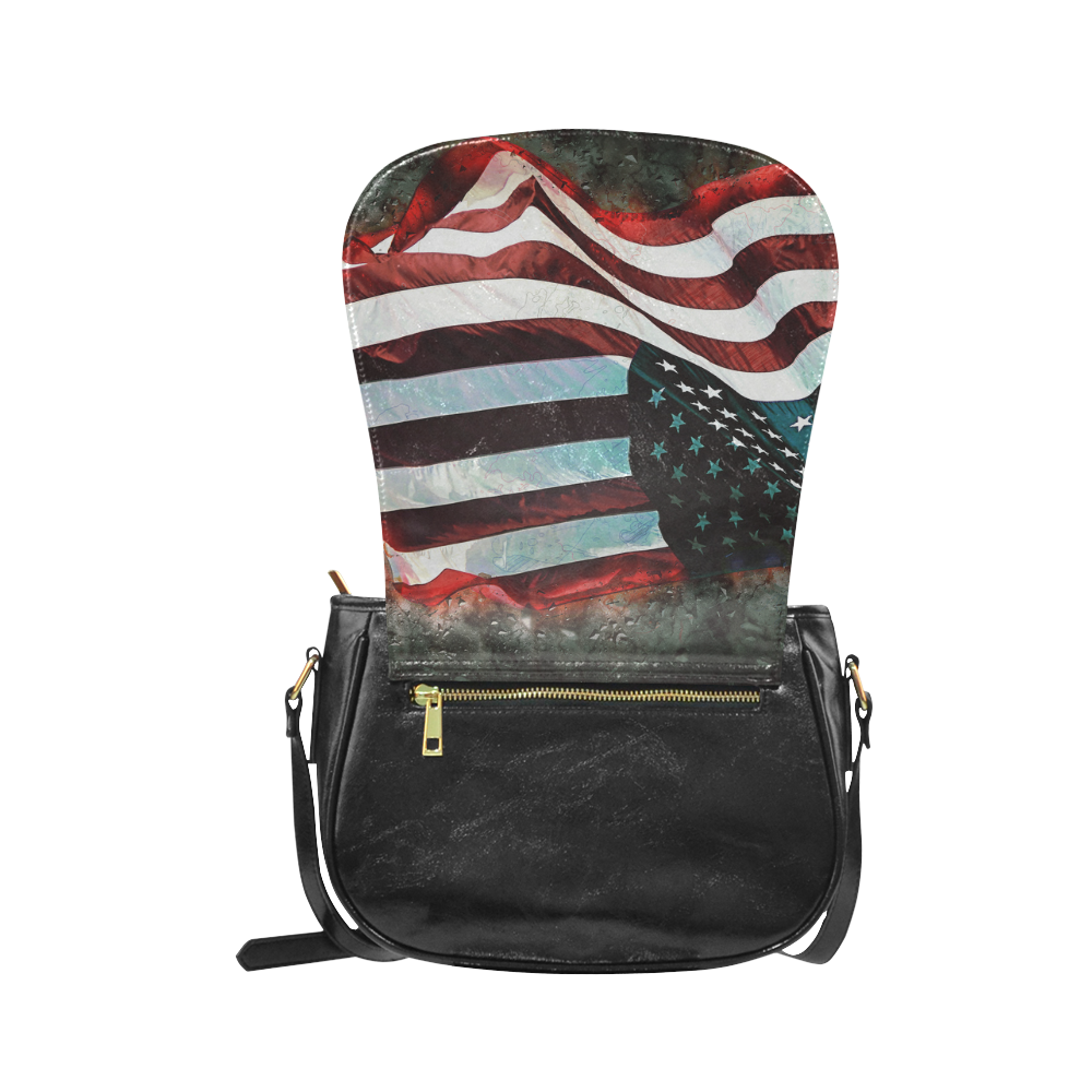 A abstract waving usa flag Classic Saddle Bag/Small (Model 1648)