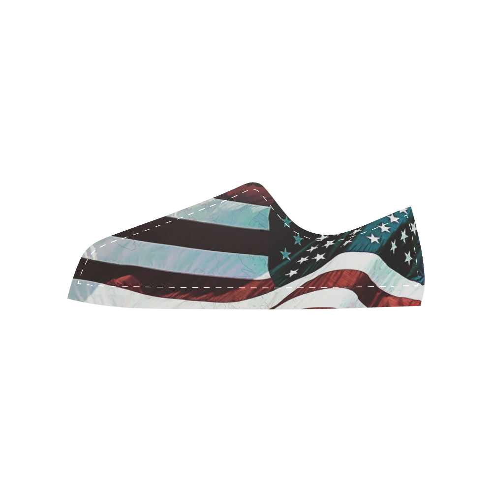 A abstract waving usa flag Women's Classic Canvas Shoes (Model 018)