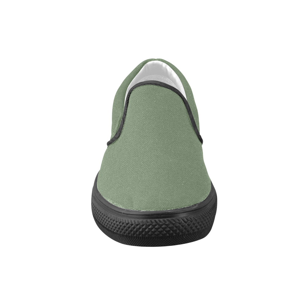 Vineyard Green Men's Unusual Slip-on Canvas Shoes (Model 019)