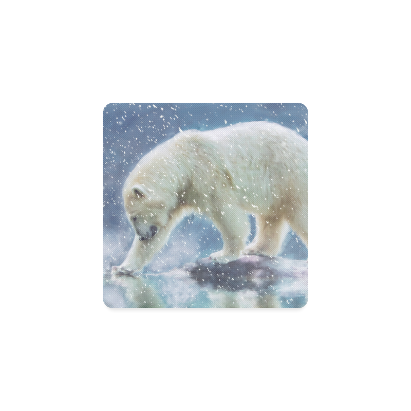 A polar bear at the water Square Coaster