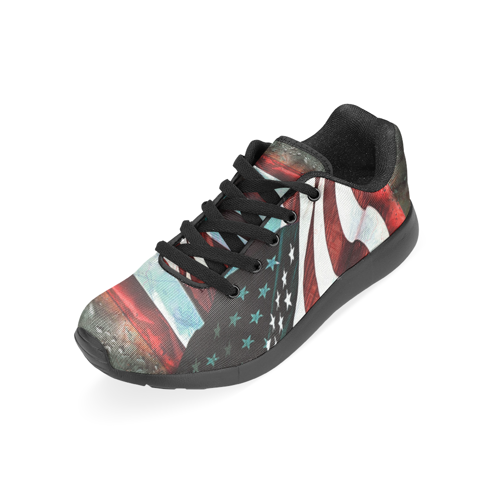 A abstract waving usa flag Men’s Running Shoes (Model 020)