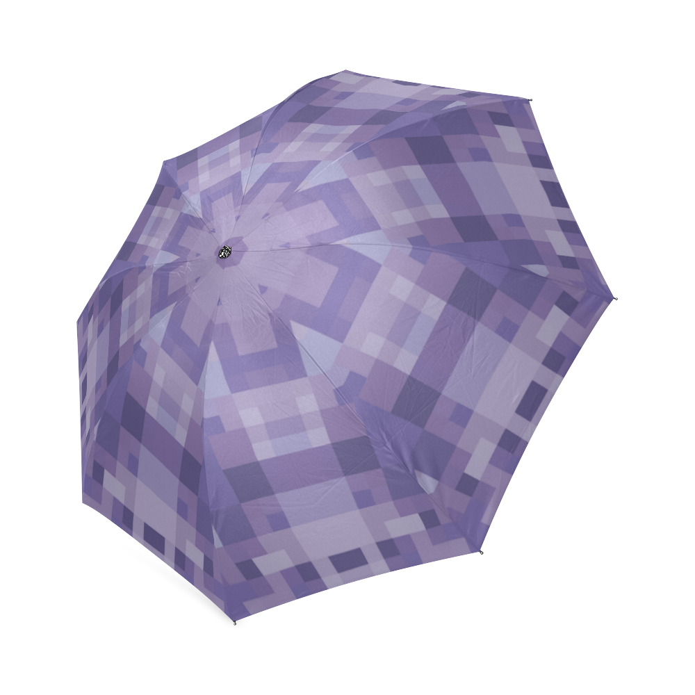 Purple Color Blocks Foldable Umbrella (Model U01)