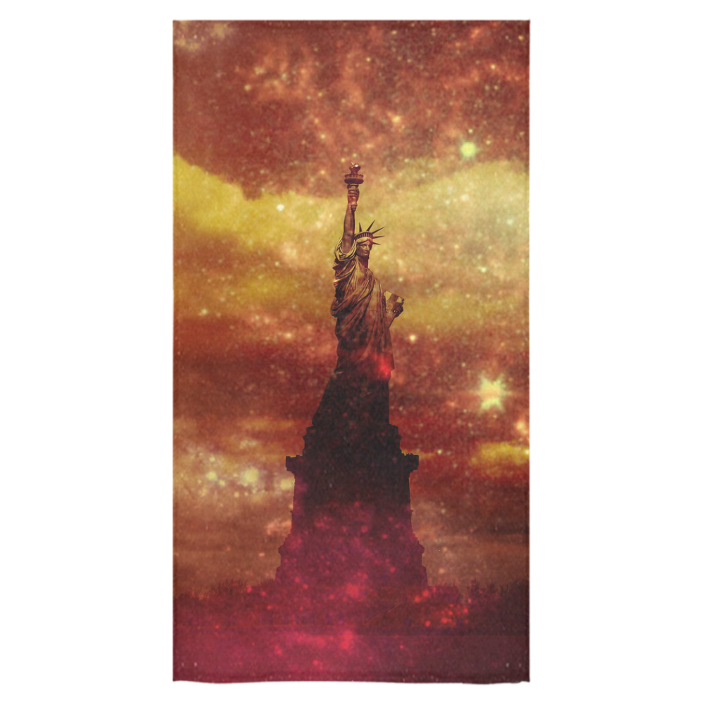 Lady Liberty Yellow Red Space Bath Towel 30"x56"