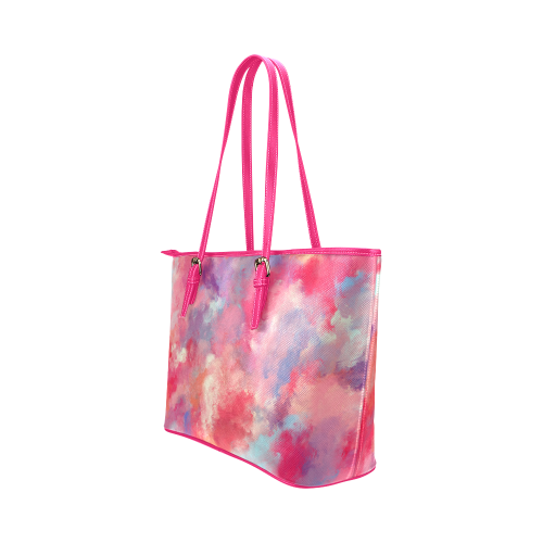 Heavens Clouds Leather Tote Bag/Large (Model 1651)
