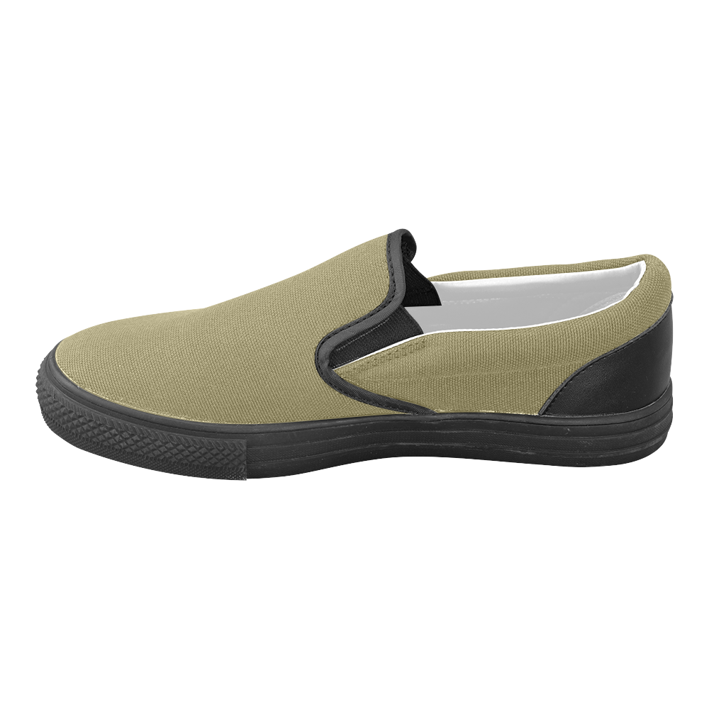 Green Moss Men's Unusual Slip-on Canvas Shoes (Model 019)