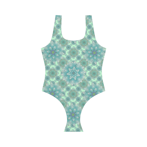 Turquoise, Happiness Vest One Piece Swimsuit (Model S04)