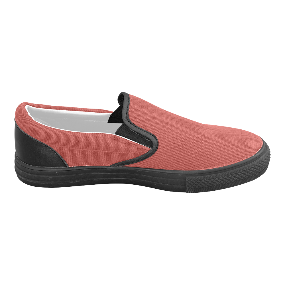 Aurora Red Men's Unusual Slip-on Canvas Shoes (Model 019)
