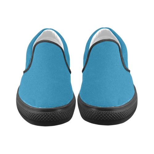 Methyl Blue Men's Unusual Slip-on Canvas Shoes (Model 019)