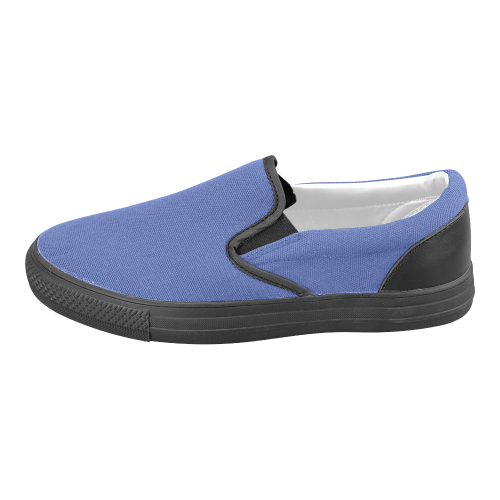 Dazzling Blue Men's Unusual Slip-on Canvas Shoes (Model 019)