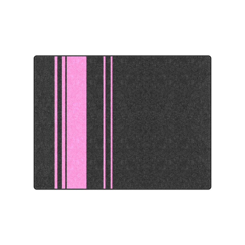 black with pink stripes 2 Blanket 50"x60"
