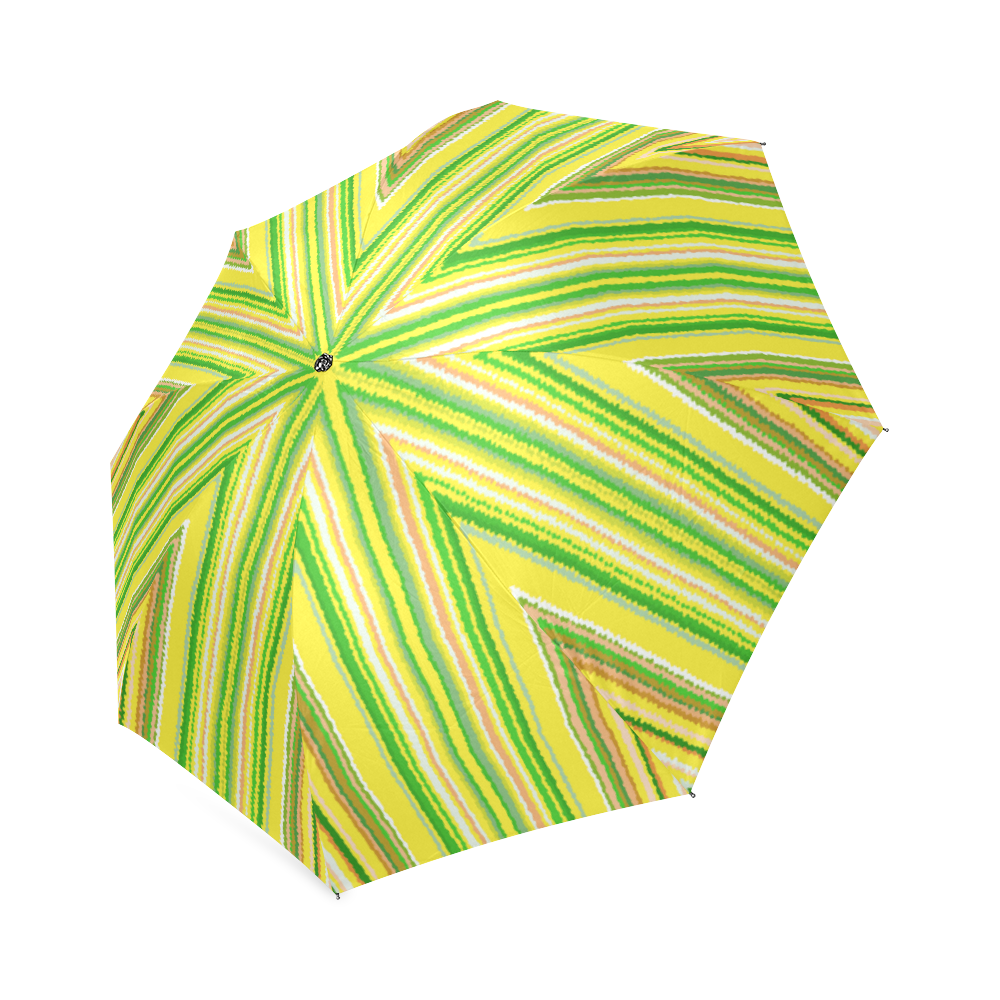 Yellow and Green Crystalized Lines Foldable Umbrella (Model U01)