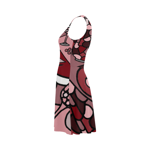 Cool Artistic Red Wine Carafe and Glasses Abstract Art Atalanta Sundress (Model D04)