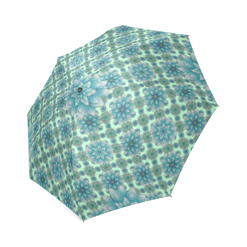 Happiness Turquoise Foldable Umbrella (Model U01)
