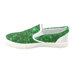 Sparkling Green - Jera Nour Women's Unusual Slip-on Canvas Shoes (Model 019)