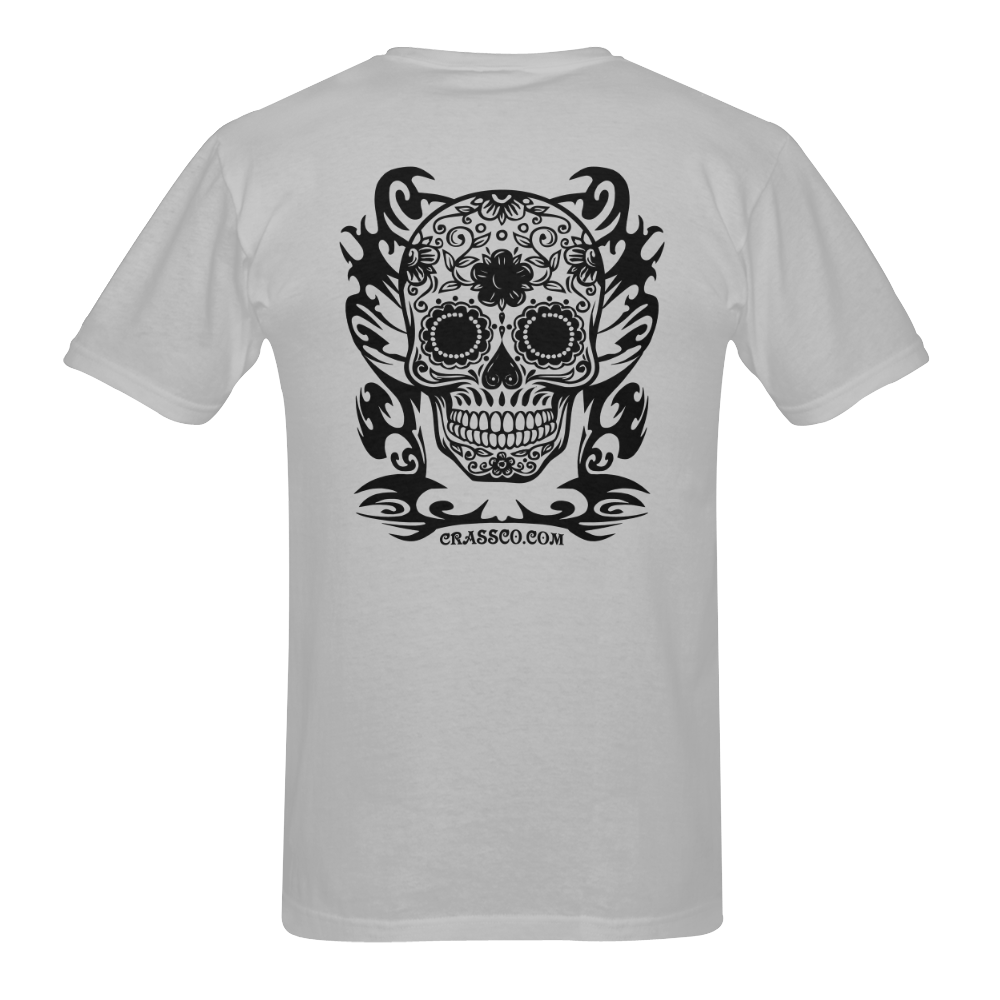 SKULL FLOWERS IV Men's T-Shirt in USA Size (Two Sides Printing)