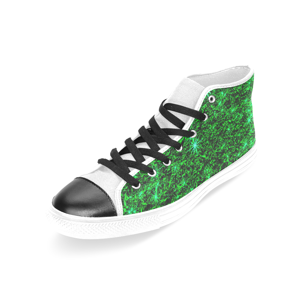 Sparkling Green - Jera Nour Women's Classic High Top Canvas Shoes (Model 017)