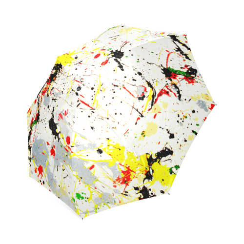 Yellow & Black Paint Splatter Foldable Umbrella (Model U01)