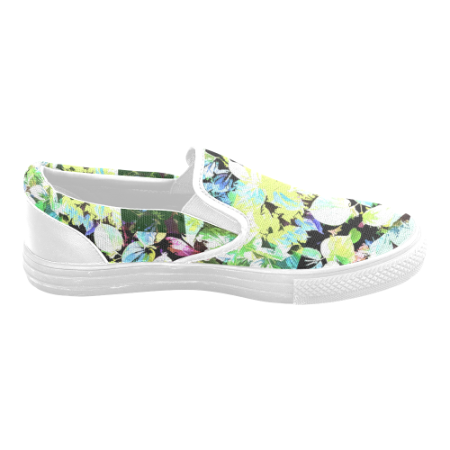 Foliage Patchwork #2 - Jera Nour Women's Unusual Slip-on Canvas Shoes (Model 019)