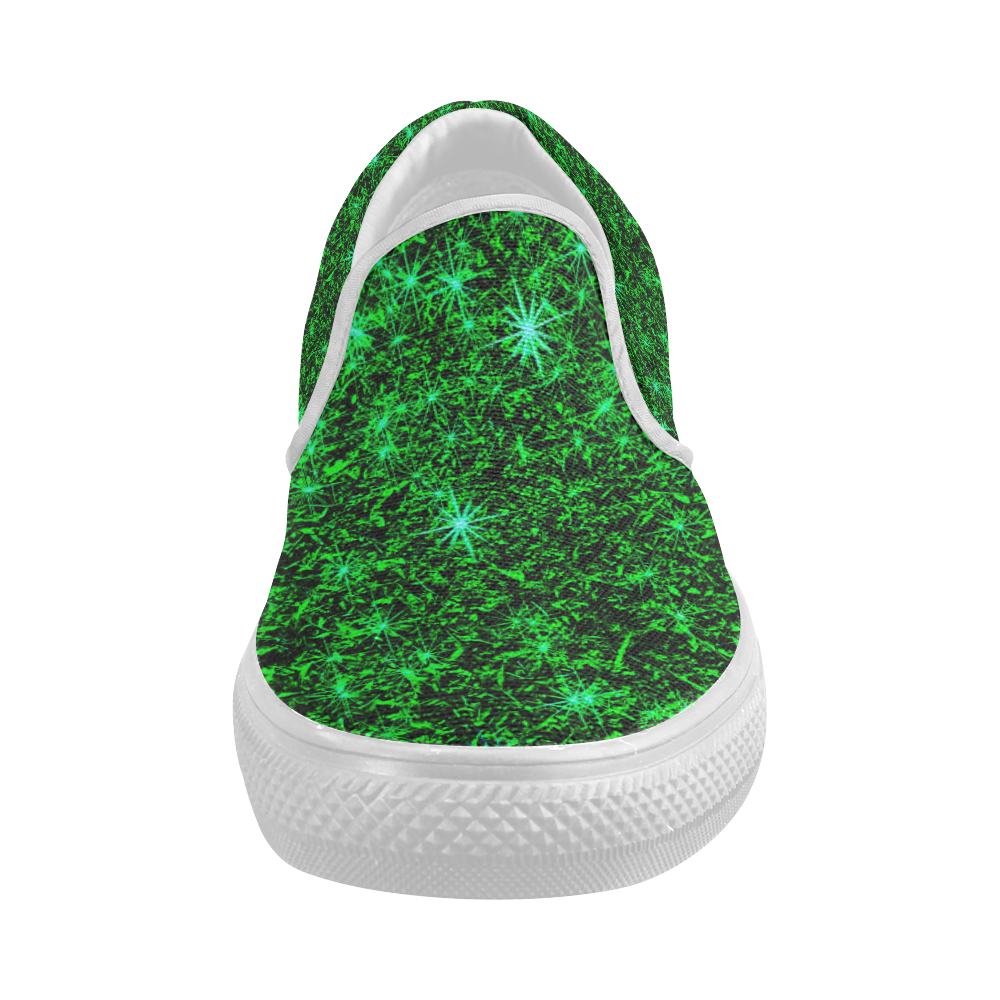 Sparkling Green - Jera Nour Women's Slip-on Canvas Shoes (Model 019)