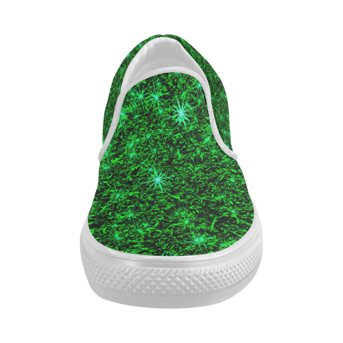 Sparkling Green - Jera Nour Women's Slip-on Canvas Shoes (Model 019)