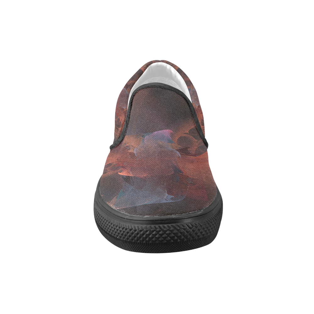 fire insidez Men's Unusual Slip-on Canvas Shoes (Model 019)