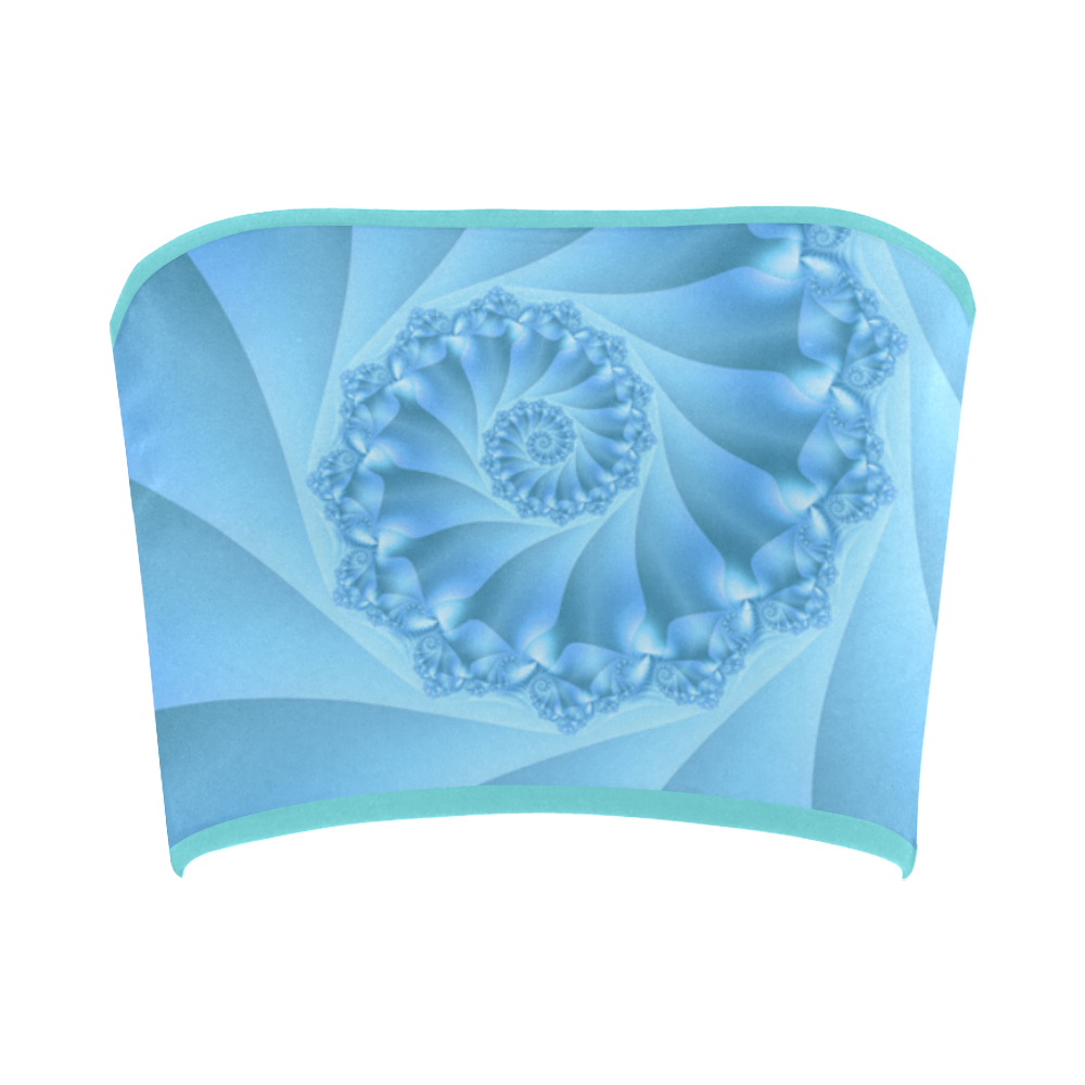 Blue Spiral Fractal Bandeau Top